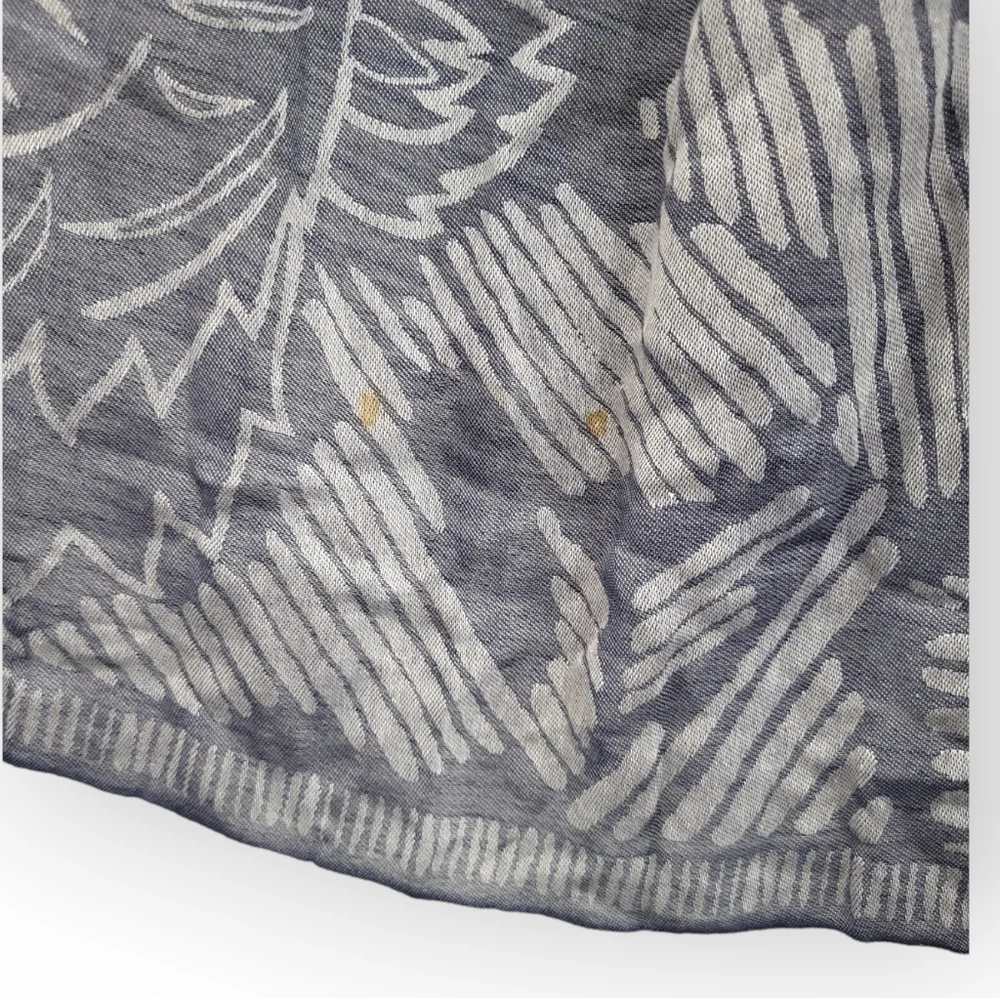 KENZO Paris Blue Tiger Head Silk Cotton Scarf